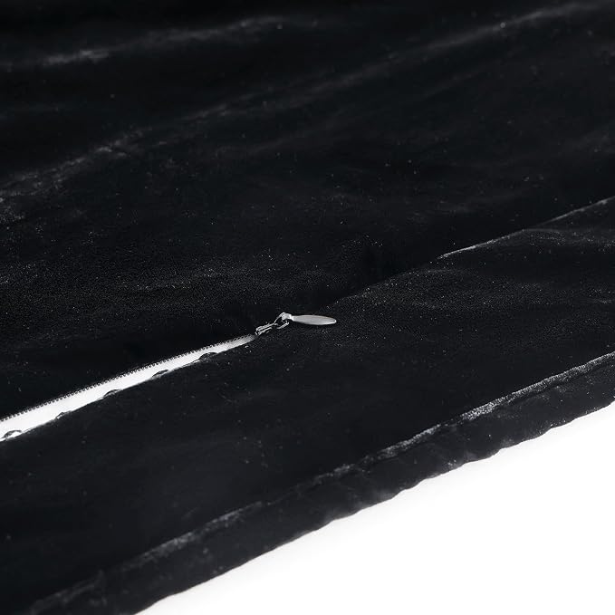 HiEnd Accent Stella Faux Silk Velvet Double Box Stitch 3 Piece Quilt Set, King Size, Black Solid Color, Classic Chic Modern Rustic Elegant Bedding Set, Lightweight Bed Set