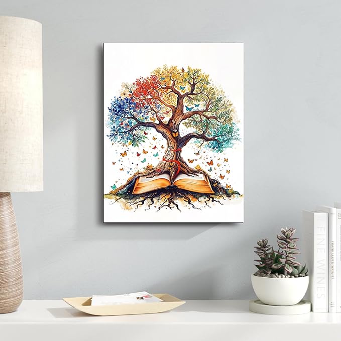 Tree of Life Wall Art - The Bible Religious Canvas Painting, christian gifts for catholic women, christians, Christmas wall decorations, Wall pictures for christians Living Room, Bedroom, Office,baptism,home decor,A-427