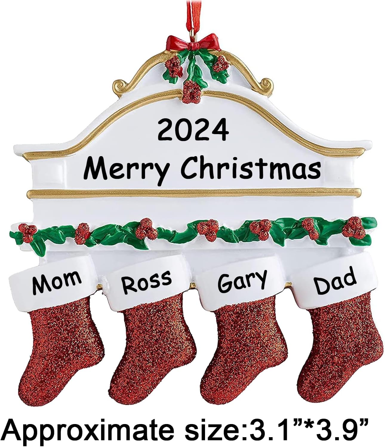 Personalized Christmas Ornaments 2025,Family of 2,3,4,5,6,7,8 Custom Stocking Christmas Ornament,Customized Name Ornament,Xmas Ornaments,Customized Xmas Tree Decorations Gifts