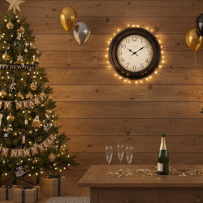 Crosstime 18 Inch Vintage Large Wall Clock for Living Room Decor,Battery Operated Silent Non-Ticking Retro Classic Clocks for Kitchen Fireplace Home Office,House Warming Gifts,Bronze