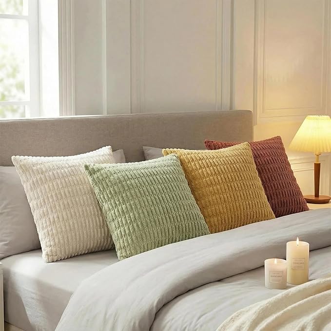 Fancy Homi 4 Packs Decorative Throw Pillow Covers for Living Room Couch Bed, Modern Farmhouse Boho Home Décor Accent Cushion Case, 28" x 28" (Pack of 4), Fall