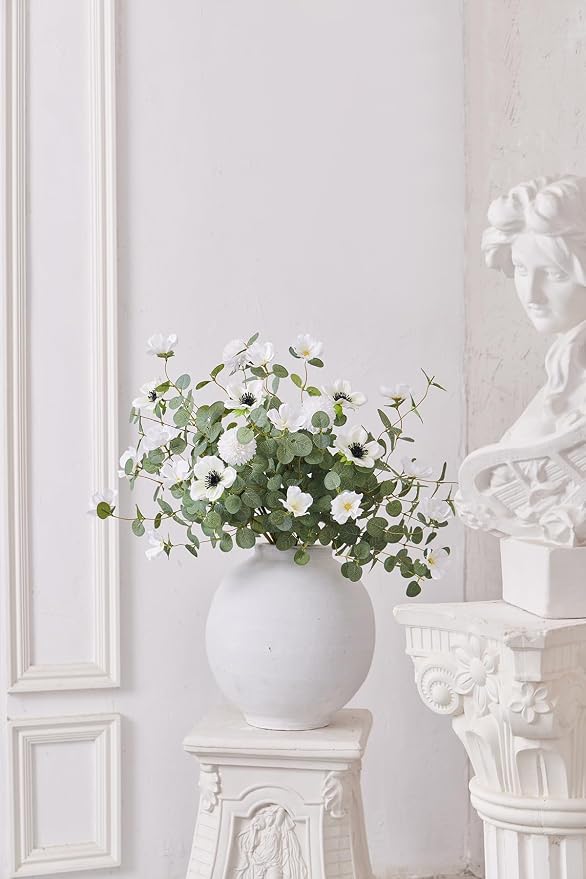 MISSPIN Artificial Flowers with Greenery Stems Faux Plants Indoor Branches for Tall Vase Ultra-Realistic, 14 Pcs Wedding Centerpieces, Home Decor & DIY Bouquets