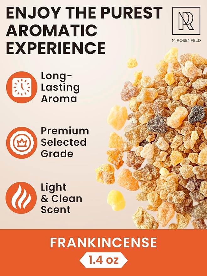 Pure Oman Frankincense Resin - 100% Natural Aromatic Tree Gum Sap, Soothes Mind & Enhances Meditation - 40g