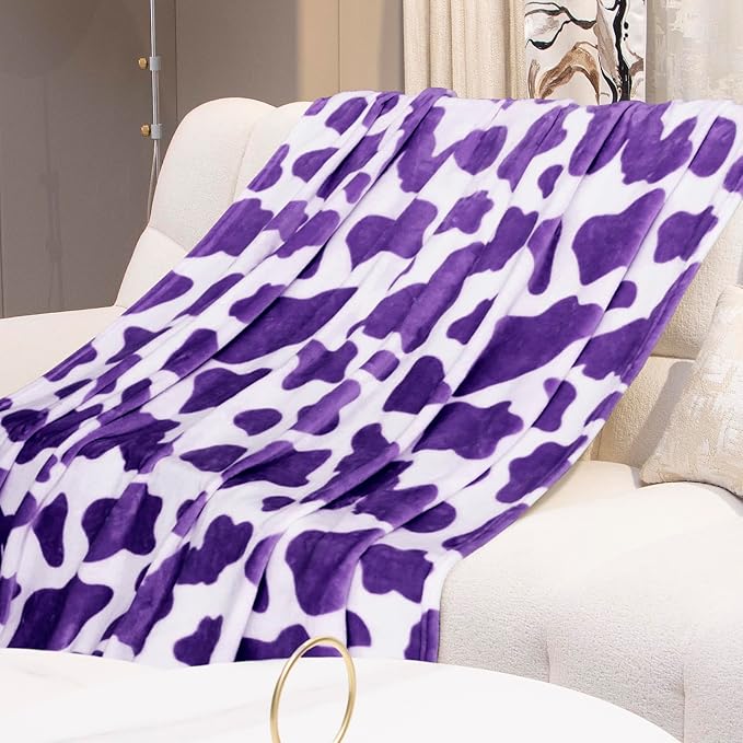 Fleece Blanket Twin Size Purple 60x80 Inches, Ultra Soft Warm Cozy Winter Bed Blanket, All-Season Lavender Home Room Decor, Birthday Gifts, 60"x80"