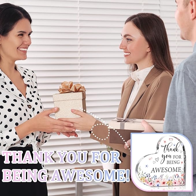 Yinder Thank You Gifts for Women Appreciation Gifts for Coworker Employee Nurse Teacher Leader Boss Inspirational Quotes Acrylic Desk Decor for Home Office Farewell Retirement