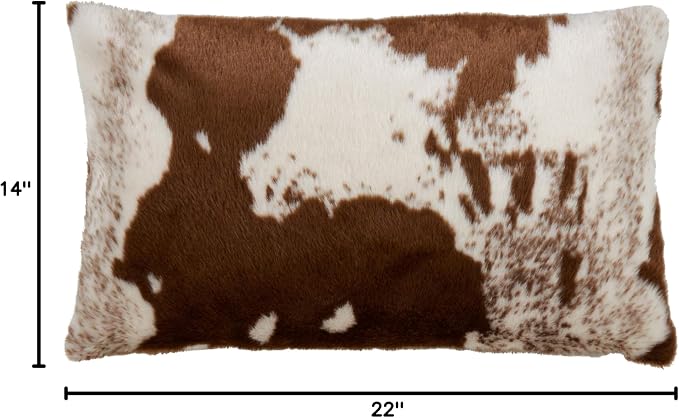 SARO LIFESTYLE Cowhide Design Faux Fur Pillow - Cover Only