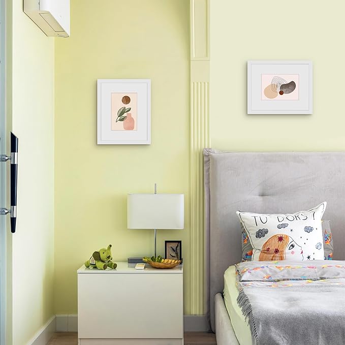 Picrit 8x10 Picture Frame Set of 12, Display 5x7 with Mat or 8x10 without Mat, Photo Frames for Wall Mounting or Table Top Display, White