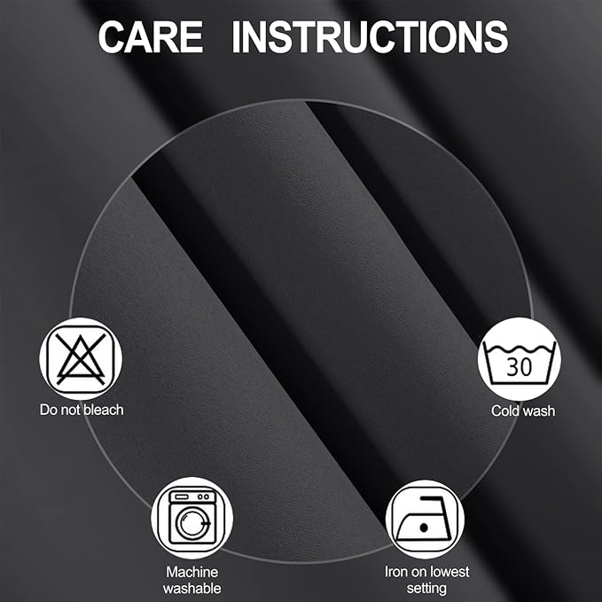 LEMOMO Blackout Curtains 52 x 108 inch/Dark Grey Curtains Set of 2 Panels/Thermal Insulated Room Darkening Bedroom Curtains