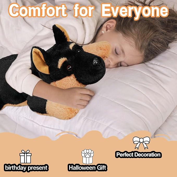 CSVBTRF Weighted Stuffed Animals, 4.1 lbs 20" German Shepherd Plush Hugging Pillow, German Shepherd Dog Stuffed Animal Gifts for Kids Boys and Girls