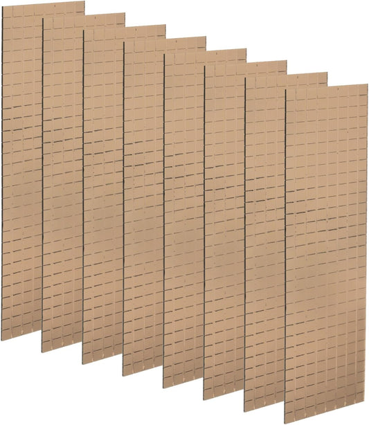 HARFINGTON 8 Sheet 3840 Pieces Self Adhesive Mirror Mosaic Tiles 5x5mm Small Square Mirror Tiles Sticker Disco Ball Stickers Mini Glass Tiles for DIY Craft Party Home Decoration, Brown