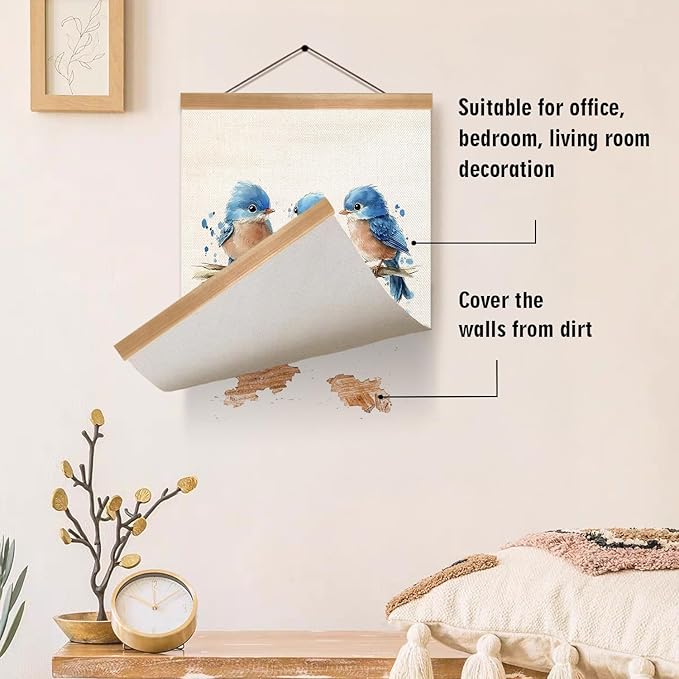 ZTGDA Inspirational Wall Hanging Canvas Art Poster, Every Little Thing Is Gonna Be All Right,Cute Positive Watercolor Birds Wall Art for Home and Office Decor,Best Birthday, Graduation Gift