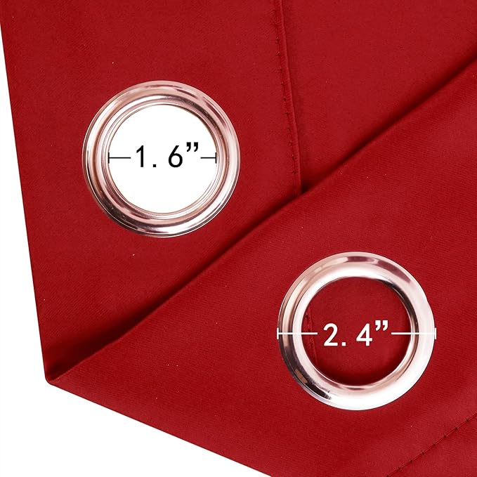 LEMOMO Blackout Curtains 52 x 90 Inch Long Bright Red Curtains Set of 2 Panels Room Darkening Curtains for Bedroom and Living Room