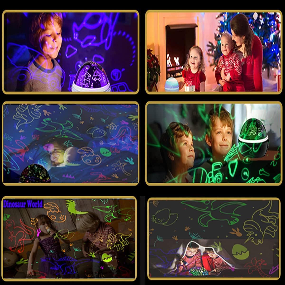 MINGKIDS Night Light for Kids,2 in 1 Rotating Projector Lamp with Dino&Vehicles Theme,2 Ways to Charge,Baby Night Light Ceiling Projector for Bedroom Kids Room Decor