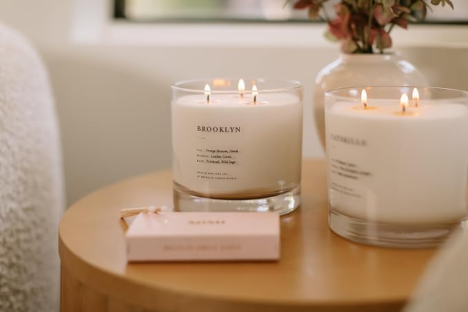 Brooklyn Candle Studio Brooklyn XL 3 Wick Candle - Luxury Scented Candle, Vegan Soy Wax, Hand Poured in The USA, 100 Hour Slow Burn Time - 27oz