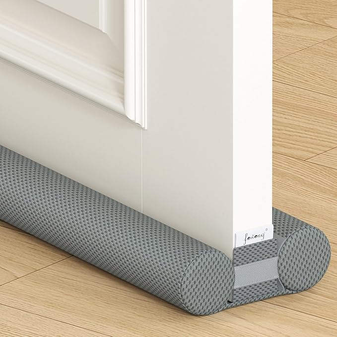 fowong Under Door Draft Stopper 32 Inch Adjustable Draft Stopper for Bottom of Door, Soundproof Window Breeze Blocker, Grey