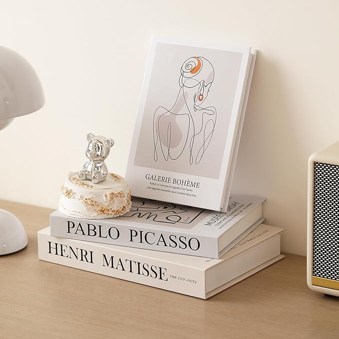 Set of 3 Decorative Books for Home Decor,Stylish Fake Books for Decoration, Aesthetic Decor Books Set for Coffee Table,Bookshelf,Mantel,Living Room,Hotel,Villa Decor,Storage Box for Photos