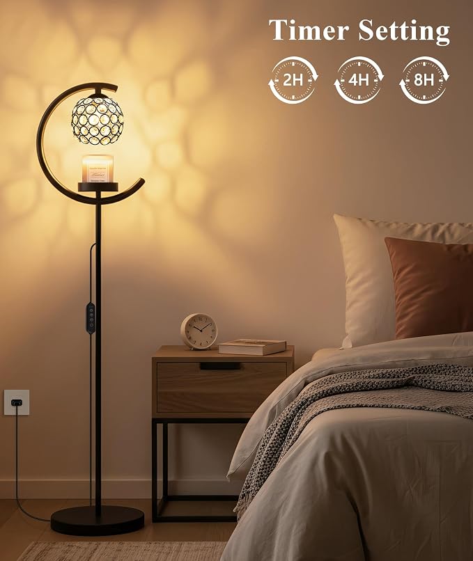 seenlast Candle Warmer Floor Lamp with Timer and Dimmer, Birthday Gifts | Standing Electric Wax Melt Warmer for Home Decor, Living Room & Bedroom | Gift for Women, Mom, Grandma, Sister