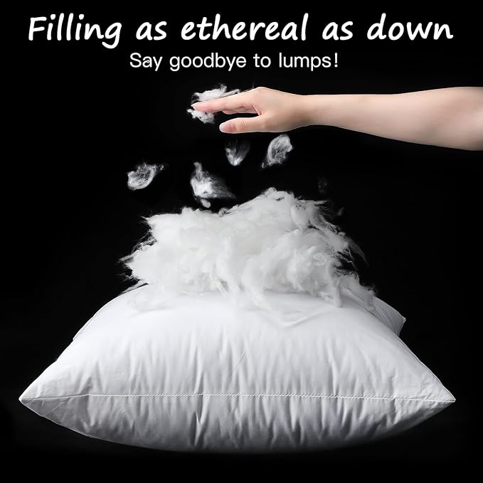 Artscope 18x18 Outdoor Pillow Inserts, Synthetic Down Waterproof Throw Pillow Inserts, Soft Decorative Outdoor Pillows for Couch Sofa Bed Patio Furniture