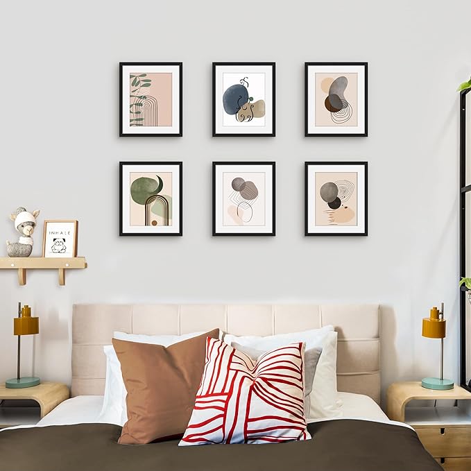Picrit 10x12 Picture Frame Set of 12, Display 8x10 with Mat or 10x12 without Mat, Photo Frames for Wall Mounting or Table Top Display, Black