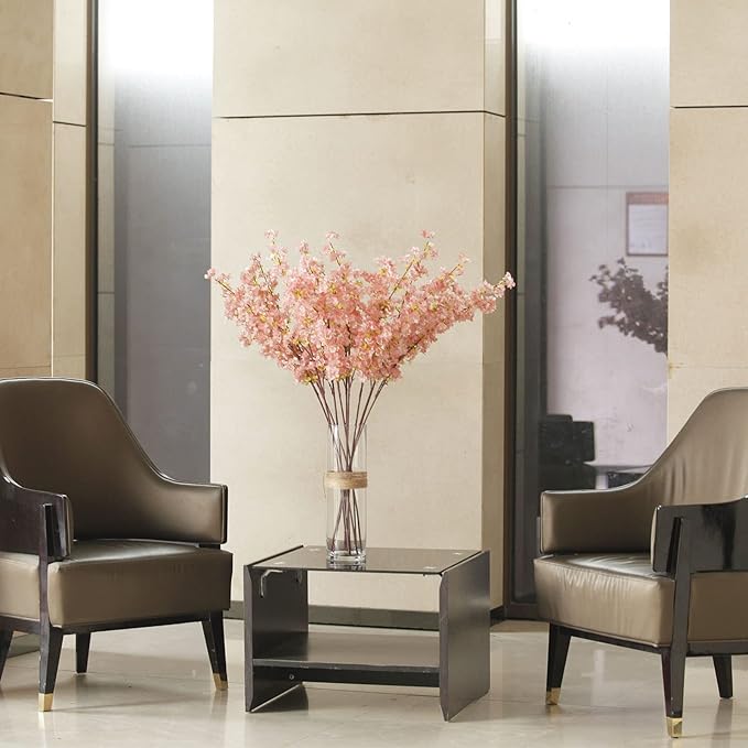 Artificial Cherry Blossom Branches, 4 Pcs 39 Inch Silk Faux Cherry Blossom Decor for Home Wedding Table Vase Decor, Cherry Blossom Tree