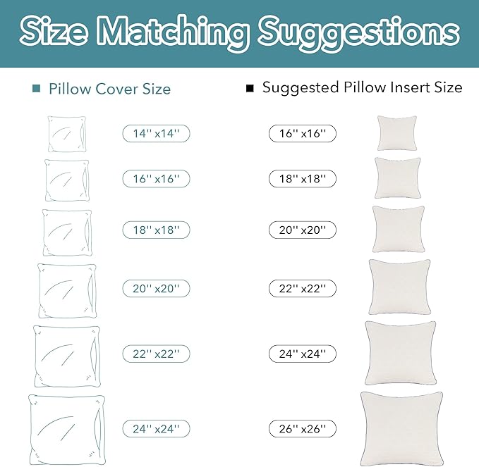 Oubonun 24 x 24 Pillow Inserts Set of 2 - Square Decorative Throw Pillows for Couch Bed Sofa Living Room 100% Polyester Filling Beige 24 Inch Pillows