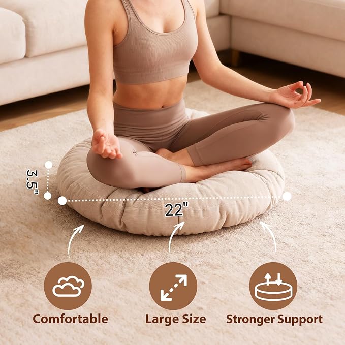 Tiita Outdoor Cushions Square Floor Pillow Thicken Tufted Seat Pad Large Floor Cushion for Yoga Meditation Living Room