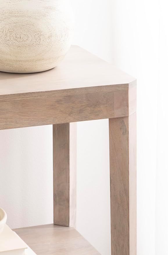 Kate and Laurel Talcott Modern Rectangle Wood Side Table; 22 x 14 x 26; Light Natural Wood; Transitional Decorative Two-Tier End Table for Use as a Bedroom Nightstand or Living Room Accent