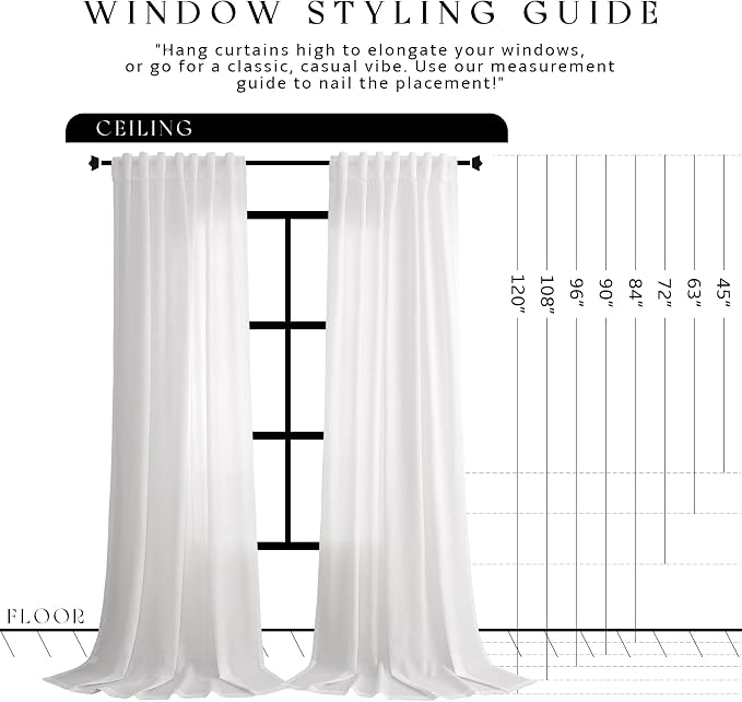 Jowels White Linen Curtains 78 Inch Long 2 Panels for Living Room | Light Filtering Semi Sheer Curtain, Back Tab Pocket Pleated Look, Boho Farmhouse Textured Privacy Drapes for Bedroom Window