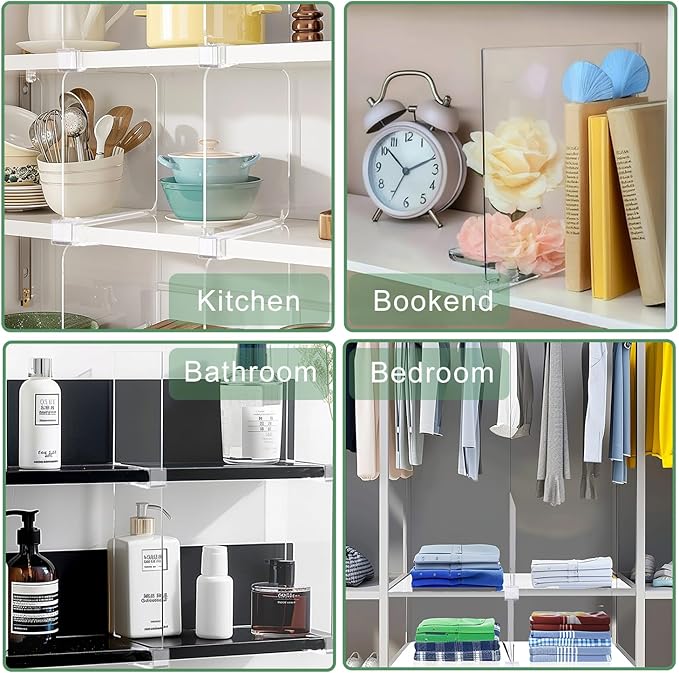 Shelf Dividers for Closet Organization, 12Pcs Closet Purse Organizer Acrylic Shelf Dividers Purse Closet Organizer Closet Dividers for Shelf Clear Shelf Dividers Shelf Separators in Closet (12Pcs)