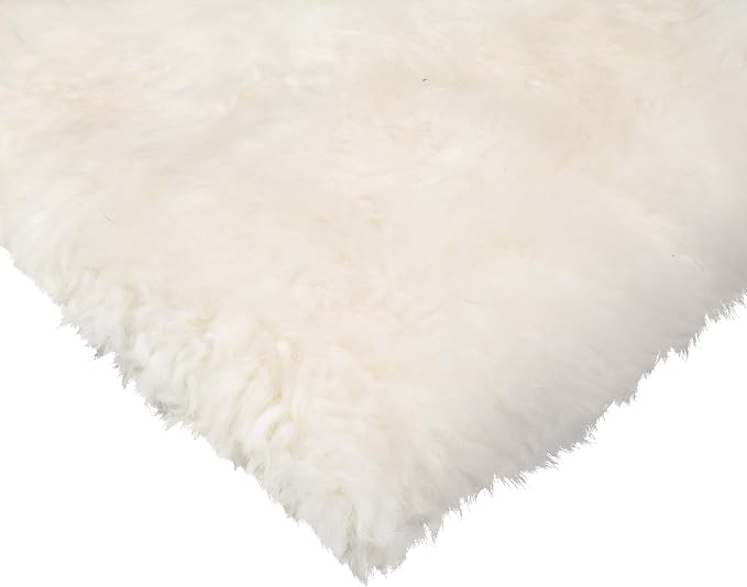 Natural Sheepskin Chairpad with Non-Slip Backing | 100% Real New Zealand Wool Sheepskin for Car Seat, Accent Chair, or Vanity Chair, Natural