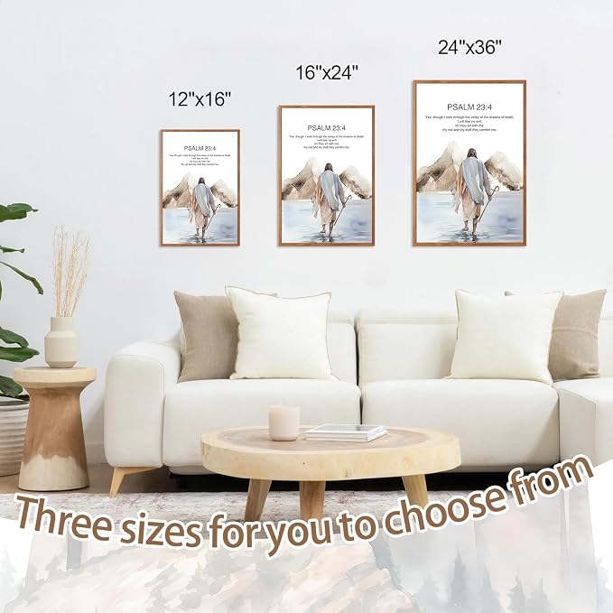 CHDITB Christian Bible Verse Framed Canvas Wall Art Set, Scripture Prints, Inspirational Spiritual Wall Decor, Religious Refuge Hope Vintage Christian Poster For Living Room, Bedroom, Church 16"x24"X3
