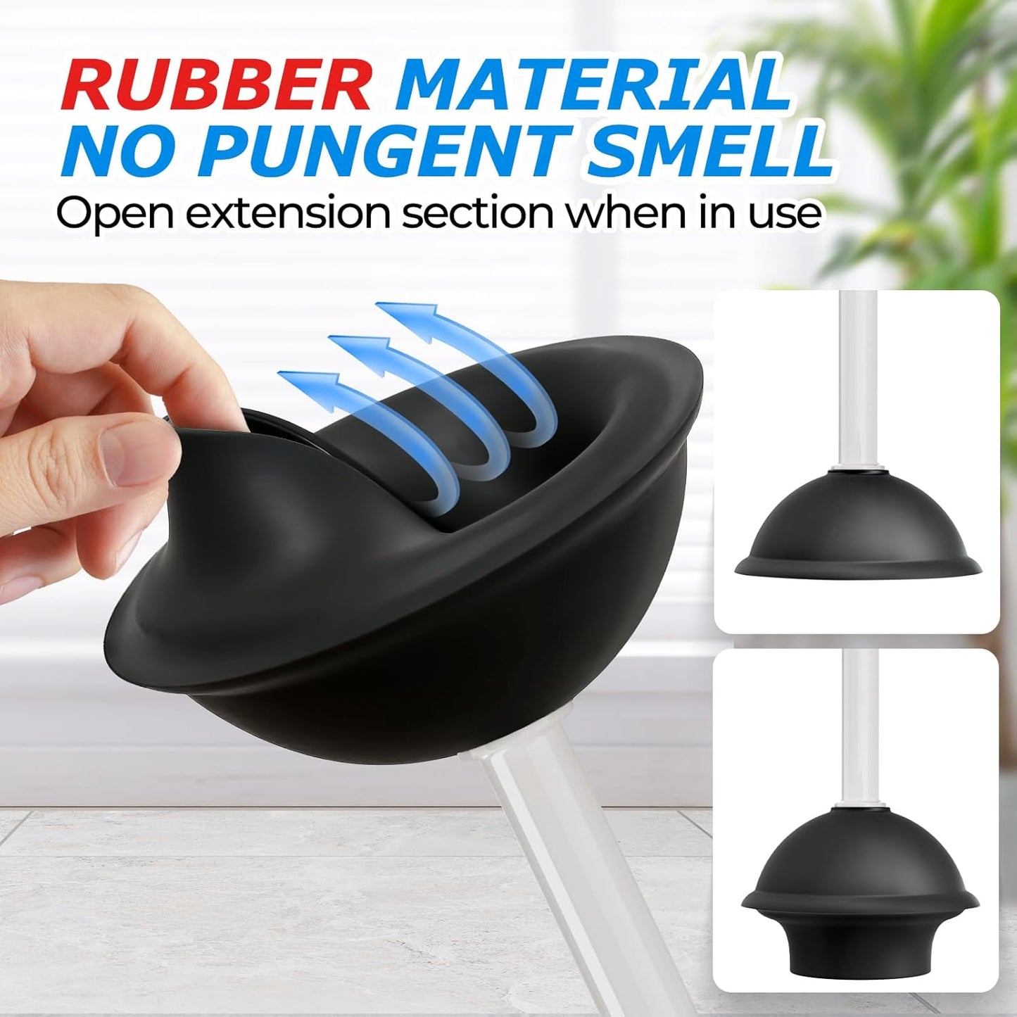 2Pack 2 in 1 Toilet Brush and Plunger Set, Extended Handle Plunger，Toilet Bowl Brush Plunger Set,Bathroom Cleaning Tools ，Toilet Brush Plunger Combo，Cleaning Supplies（Cream Grey）