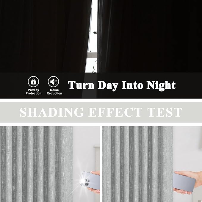 Vision Home Silver Grey Pinch Pleated Full Blackout Curtains Room Darkening Window Curtains 102 inch for Living Room Bedroom Thermal Insulated Pinch Pleat Drapes with Hooks Back Tab 2 Panel 40"Wx102"L