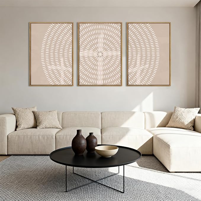 Christian Framed Canvas Wall Art Modern Jesus Wall Decor Abstract Wall Art Set of 3 Jesus Feeds The 5000 Artwork Christian Pictures Modern Religious Wall Paintings for Living Room Bedroom Office Farmhouse 24x36 Inch