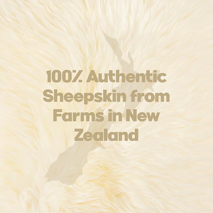 Natural Sheepskin Chairpad with Non-Slip Backing | 100% Real New Zealand Wool Sheepskin for Car Seat, Accent Chair, or Vanity Chair, Gradient Grey 1 Count (Pack of 1)