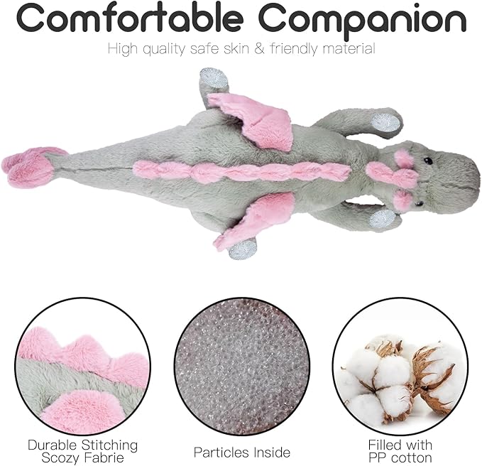 ARELUX Large 50in 3Lb Cute Dragon Stuffed Animals Plush Toy Soft Matcha Green Pterosaur Plushie Giant Fuzzy Dinosaur Pillow Plushies with Pink Wings Cuddly for Friends Family Member