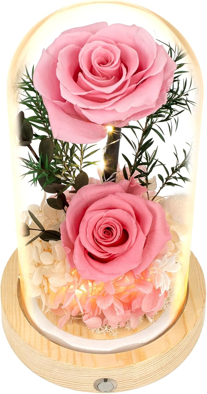 Preserved Roses & Fresh Flowers Bouquet – Gift for Women, Roses that Last Forever, Flowers for Delivery Prime – Birthday, Mother’s Day & Christmas