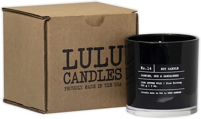 Lulu Candles | After Dark - Teak Mahogany| Luxury Scented Soy Jar Candle | Hand Poured in The USA | Highly Scented & Long Lasting (9 Oz. 2 Pack)