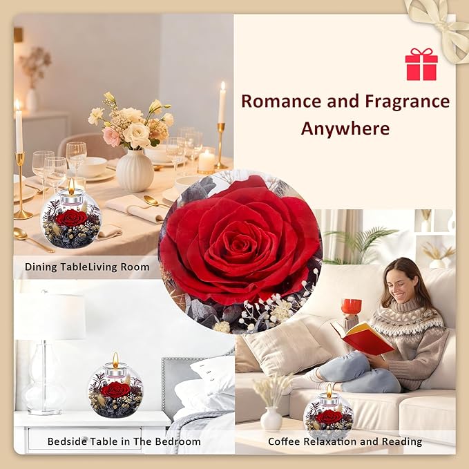 Mothers Day Rose Gifts for Mom Birthday Gift for Women Preserved Rose in Glass with 2 Fragrances Eternal Purple Roses Forever Flowers for Delivery Mothers Day Flower Gifts for Mom Grandma Wife Sister