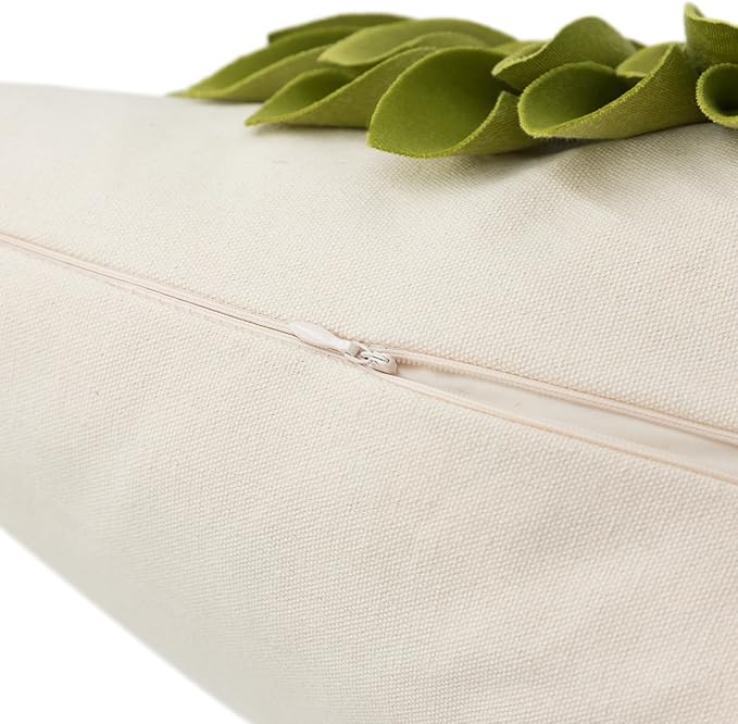 OiseauVoler 3D Sunflower Throw Pillow Cover Decorative Handmade Pillowcase Cushion Cover Case for Home Sofa Bed Living Room Decor 18x18 Inch Green