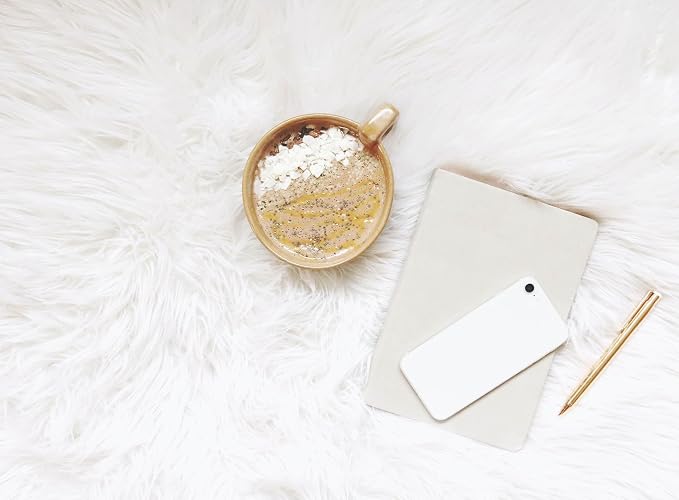 Faux Fur Rug White Sheepskin Area Rug,Ultra Soft 4x6 ft Rectangular Shaggy Plush Rug for Bedroom Sofa Floor Bedside Living Room Kids Room