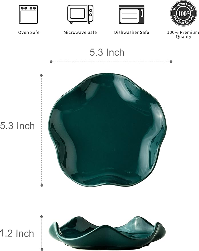 Miamolo Ceramic Spoon Rest for Kitchen Counter, Spoon Holder for Stove Top Coffee Bar, Cooking Utensil Holder, Cute Flatware Rests Heat Resistant & Dishwasher Safe for Housewarming Gifts, Dark Green