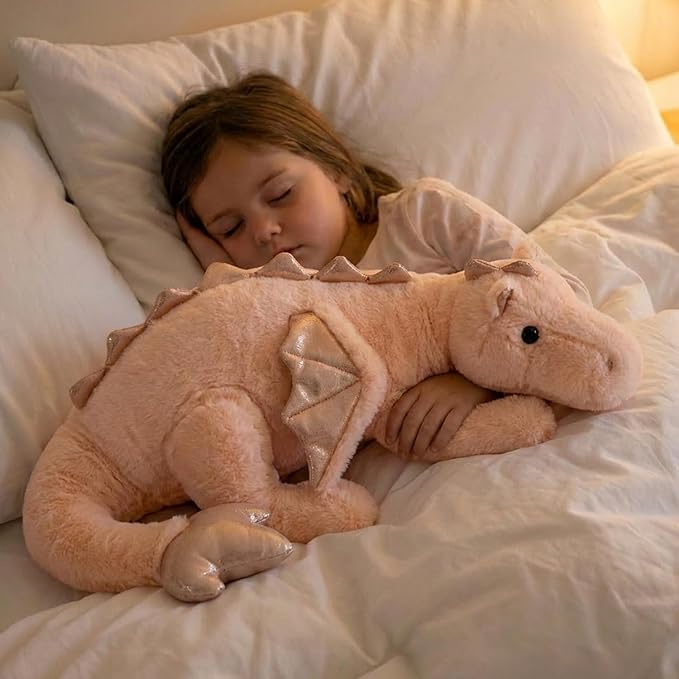 ARELUX Large 36in Cute Dragon Stuffed Animals Plush Toy Soft Pink Pterosaur Plushie Giant Fuzzy Dinosaur Pillow Plushies with Wings Cuddly for Friends Family Member