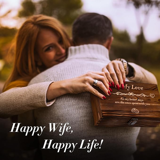 SKPAND Handmade Gifts for Wife Anniversary Romantic,Gorgeous Birthday Gifts for Her Anniversary,to My Love Anniversary for Women Gifts Unique（Ring&White）