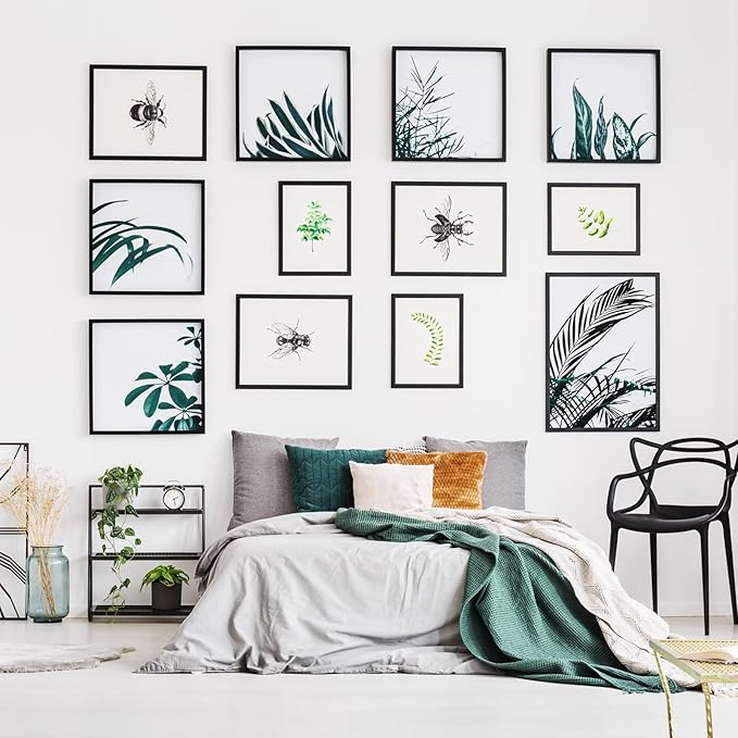 TWING 12x16 Frame Black 3 Pack, Large Wall Gallery Photo Frame Display Photos 8.5 x 11 with Mat or 12 x 16 without Mat,Picture Frames 12 x 16 for Horizontal or Vertical Wall Mounting
