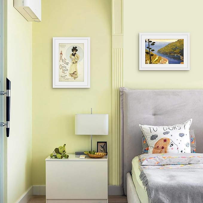 Picrit 10x14 Picture Frame Set of 12, Display 8x12 with Mat or 10x14 without Mat, Photo Frames for Wall Mounting or Table Top Display, White