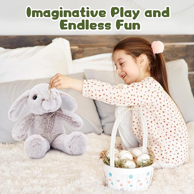 MaoGoLan 3Pcs Bulk Soft and Cuddly Easter Bunny Rabbit Plush, 14" Stuffed Bunny Gift for Kids, Boys, Girls, Party Decorations