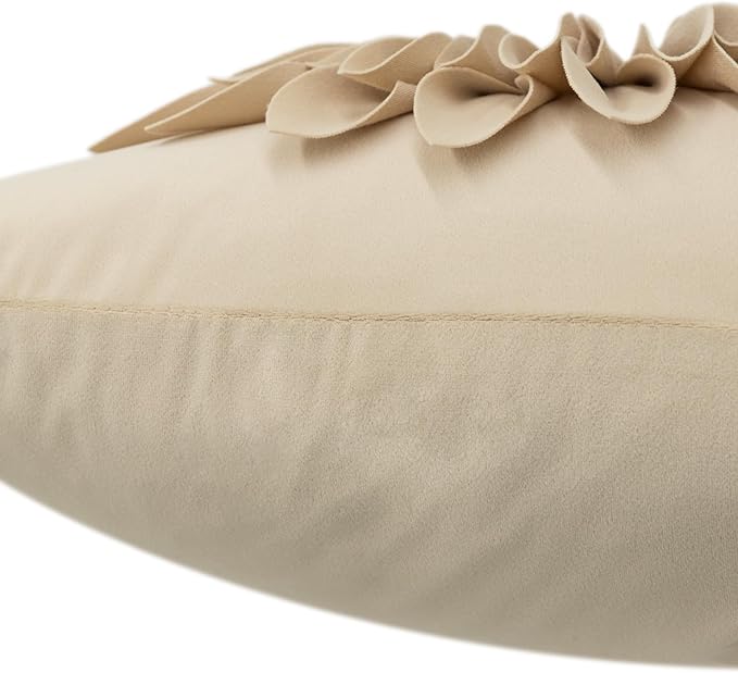 OiseauVoler 3D Sunflower Throw Pillow Cover Decorative Handmade Pillowcase Cushion Cover Case for Home Sofa Bed Living Room Decor 18x18 Inch Tan