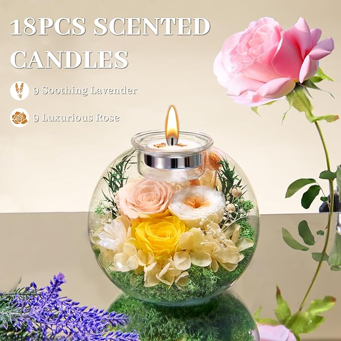 Mothers Day Rose Gifts for Mom Birthday Gift for Women Flowers for Delivery Preserved Flowers Forever Eternal Rose in Glass Dome Mother’s Day Flower Gifts for Wife Grandma Sister Daughter, Champagne