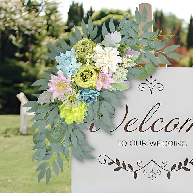 Artificial Flower Wedding Arch Decorations, Arch Faux Flowers Greenery for Wedding Decor, Reception Backdrop Decoration, Bridal Shower, Baby Shower (Green)